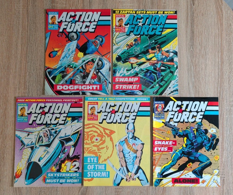 Action Force Marvel UK Comic Lot #4 #10 #29 #41 Holiday Special Vintage 1987
