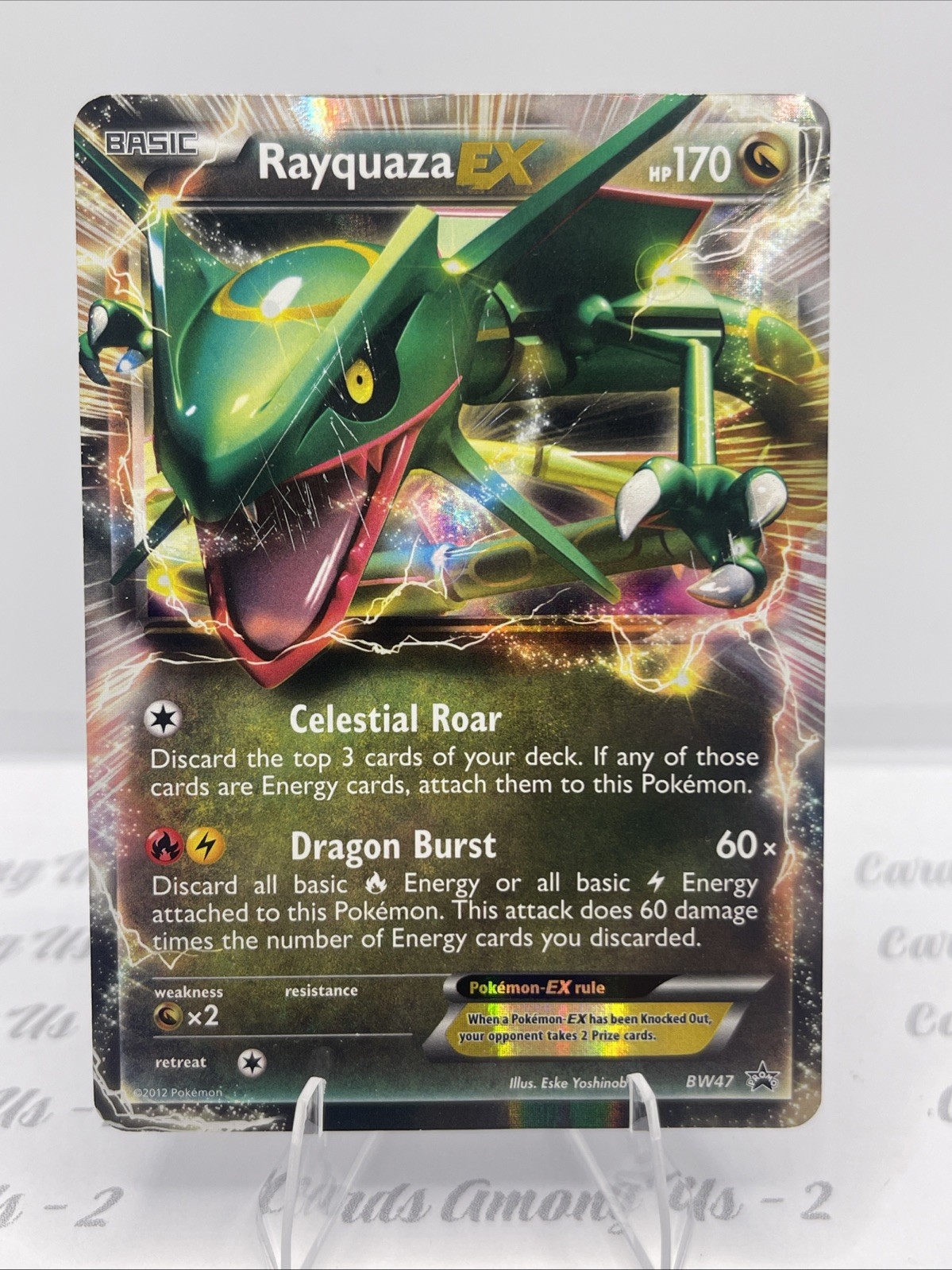 RAYQUAZA EX BW47 Black Star TIN PROMO Black & White HOLO Pokemon TCG - Poor