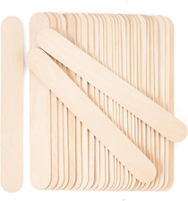 60 Pieces Jumbo Craft Sticks, 8 Inch Natural Wooden Popsicle Sticks, Multi-Funct