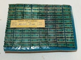 100 green Augat 16 gold pin vintage computer integrated circuit sockets