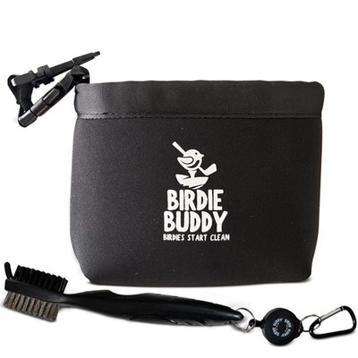 Birdie Buddy Golf Club Washer Bag with Retractable Brush   Portable Black 