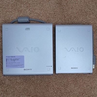 Vintage Sony VAIO External CD-ROM PCGA-CD51/A & 3.5'' Floppy Disk Drive PCGA-UFD5