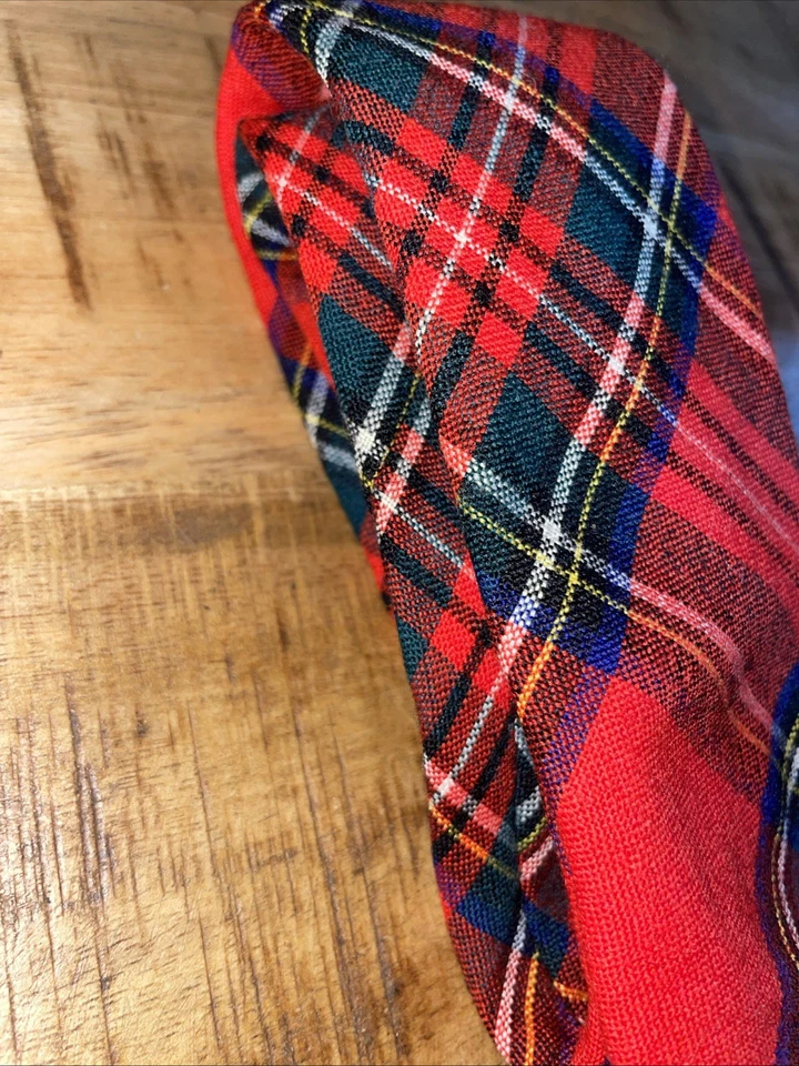 Corbata de Lana Brooks Brothers EE. UU. Clásica Roja Tartán Cuadros 56"x3.5" ¡Leer! Foto 3 de 4