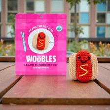 The Woobles Beginner Crochet Kit  Frank the Hot Dog