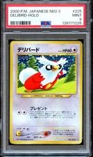 PSA 9 Delibird Neo 3 #225 Neo Revelation Japanese Pokemon Card MINT Holo