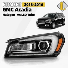 Halogen Headlight For 2013-2016 GMC Acadia w/Bulb w/LED Parking Light Left Side