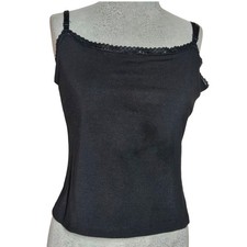 Black Cotton Blend Tank with a Built in Bra Size Medium