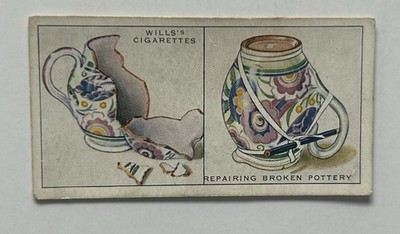 Wills Household Hints #37 Repairing Broken Pottery Tobacco Card CC31
