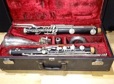 Vintage 1960s Noblet Paris Bass Clarinet  Case  AS IS