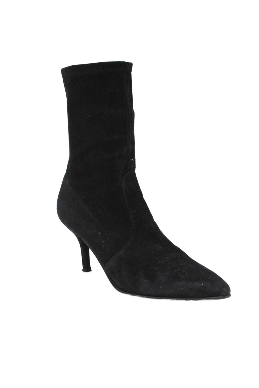 Stuart Weitzman Womens Suede Pointed Toe Ankle Boots Black Size 8 MediumFree Shipping in US $100+ Orders | $6.95 Orders Below