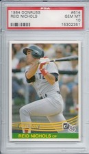 Reid Nichols Boston Red Sox 1984 Donruss #614 PSA 10 GEM MT