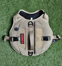 KONG Tactical Dog Vest Harness Tan Size Medium With Carry Pouches Top Handle