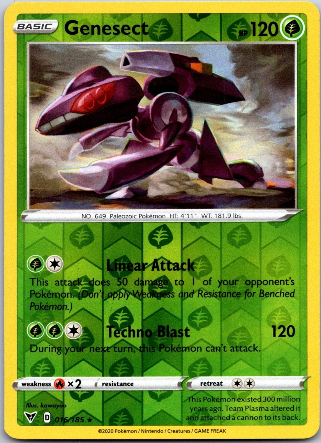 Genesect - 016/185 - Reverse Holo Rare - Vivid Voltage - NM/M