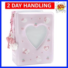 3 Inch Mini Photo Album, Heart Hollow Card Binder Photo Card Holder with Pend...
