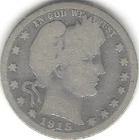 1915-S, 25 cent, Barber silver quarter (U.S. COIN, MONEY, COLLECTIBLE)