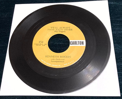 Kenneth (Kenny) Rogers: We'll Always.../That Crazy Feeling 45 Carlton rare SVG