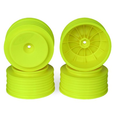 De Racing DER-PS4-UY - Speedline Plus Short Course Wheels 12mm Hex, Yellow (4)