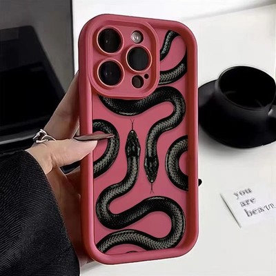 Coole Schlangenhülle für iPhone 17/16/15/14ProMax/13/12/11/X/8 Stoßfest Handyhülle