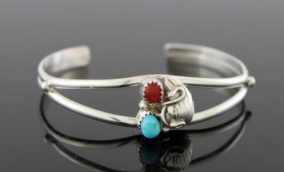 Silver Star Jewelry Albuquerque New Mexico Sterling Coral Turquoise Cuff Bracele