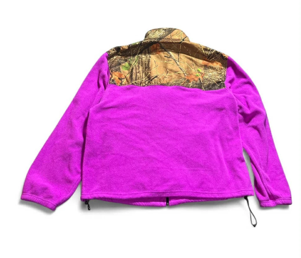 Trail Crest Womens Zip Camo Fleece Jacket Size 2XL Purple And Camo - Image 2 of 4