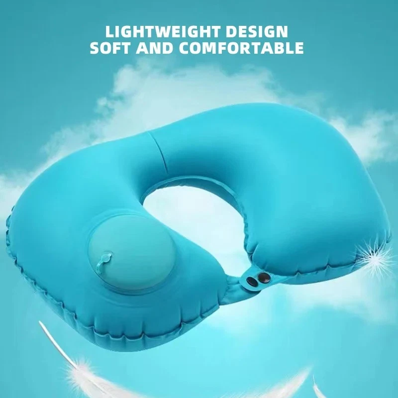 Inflatable U-Shape Travel Neck Pillow Portable Foldable for Outdoor Trips