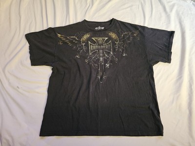 Vintage West Coast Choppers Skull Wings Motorcycle Black Faded T-Shirt Size XL 