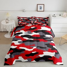 Camouflage Bedding Set Boys Men Army Camo Comforter Set Kids Teens Military R...