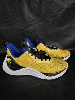 Under Armour Curry Basketball Shoes Yellow Blue Black Athletic Sneakers Size 10
