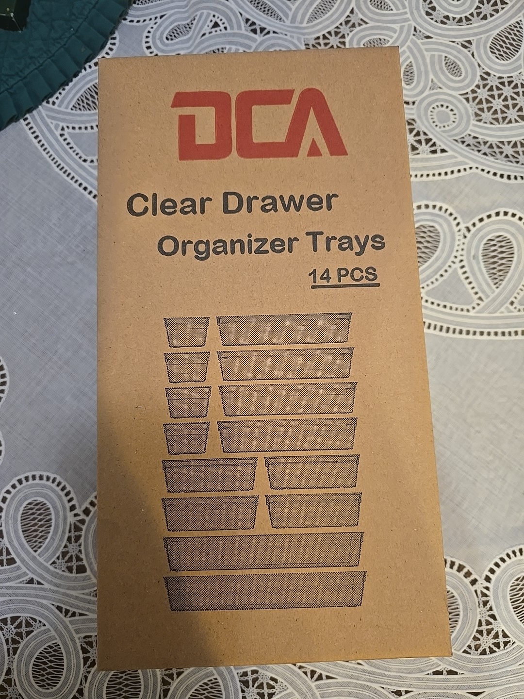 14-Piece Clear Plastic Drawer Organizer Set for Storage  