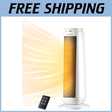 Ceramic Tower Space Heater, 23” with Remote & Thermostat