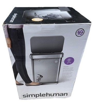 simplehuman 55 Liter / 14.5 Gallon Rectangular Hands-Free Kitchen Step Trash Can