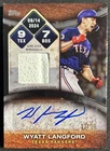 2025 Topps Wyatt Langford "Rounding the Bases" Base Relic Auto /50 #RTBA-LANG
