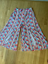 Colorful Davi & Dani 1XL 1 XL flowy wide leg pants open leg lined