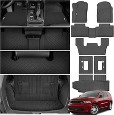 Floor Mats Trunk Mat for 2016-2024 2025 Dodge Durango with Backrest 6 Seats