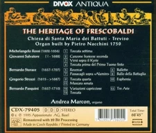 Heritage of Frescobaldi 1 by ROSSI / SALVATORE / STORACE / STR [Audio CD]
