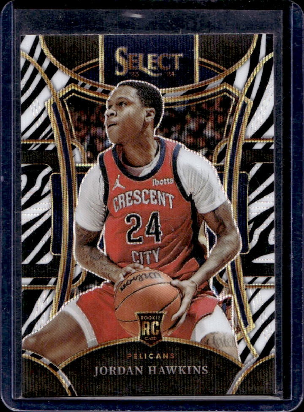 2023-24 Select Jordan Hawkins RC Zebra Prizm SSP Mezzanine #334 Pelicans