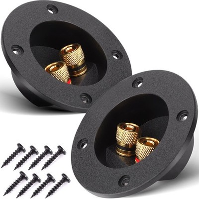 Facmogu 2PCS 3 Inch round 2-Way Speaker Box Terminal Cup Binding Post, Power