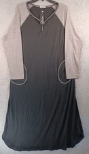 NWT EKOUAER Womens Multicolor Dress Size Large Pockets Soft Stretch Button Neck