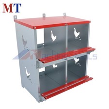 Large Vent Eggs Collection 4-Compartment Hole Chicken Metal Nest Box Wall Mount