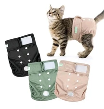 3 New Wegreeco Washable Reusable Diapers For Cat / Small Dog Sz S