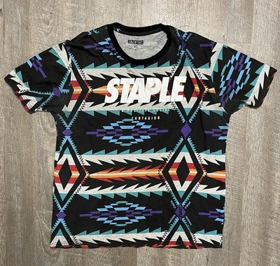 Staple T-Shirt XL Geometric Abstract Aztec AOP Graphic Tee Pigeon Skater X-large