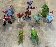 9 pc Lot PVC Figures Cake Toppers Disney Peter Pan Captain Hook & Smee 2 Pirates