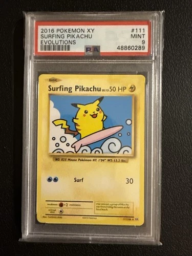 Surfing Pikachu 111/108 Evolutions PSA 9