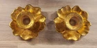 Stangl Pottery Grenada Gold Flower Candle Holders Set of 2 Vintage