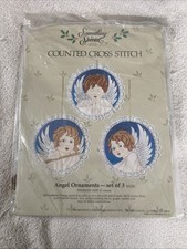 Vtg 1986 Candamar Angel Ornaments 50220 Counted Cross Stitch Kit Set 3 Sealed