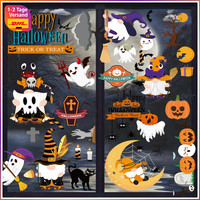 Halloween Fenster Aufkleber 9 BläTter Selbstklebend Fensterbilder Deko 9 StüCk
