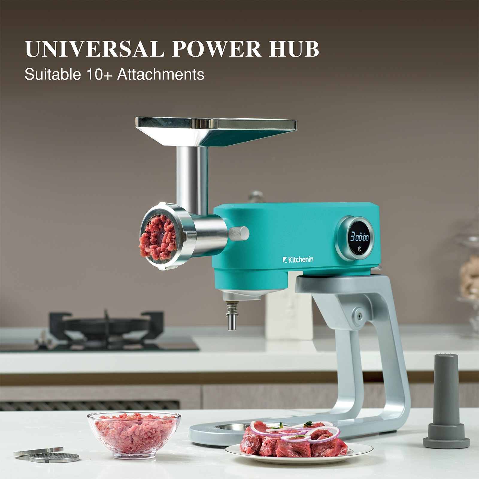kitchen in 5.3Qt Stand Mixer Quiet &le;68dB Timer Stainless Bowl 120V Easy Clean