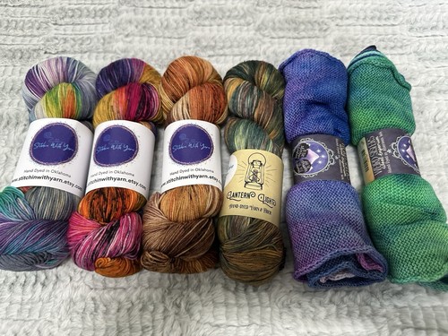 Indie Dyed Yarn Lot Sock Fingering Merino Wool