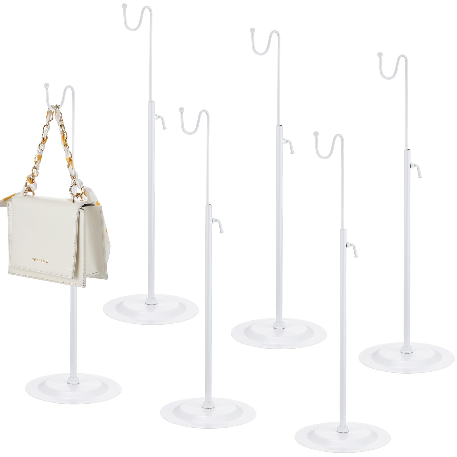 6-Pack Adjustable Purse Display Stands for Handbags and Bags