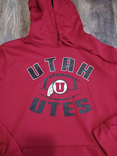 Stadium Utah Utes NCAA Hoodie Sweatshirt Mens Large Red Long Sleeve Pullover +++